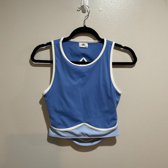Yllw The Label Other - YLLW - YELLOW THE LABEL Colorblock Sports Bra Workout Top in Blue Size Large